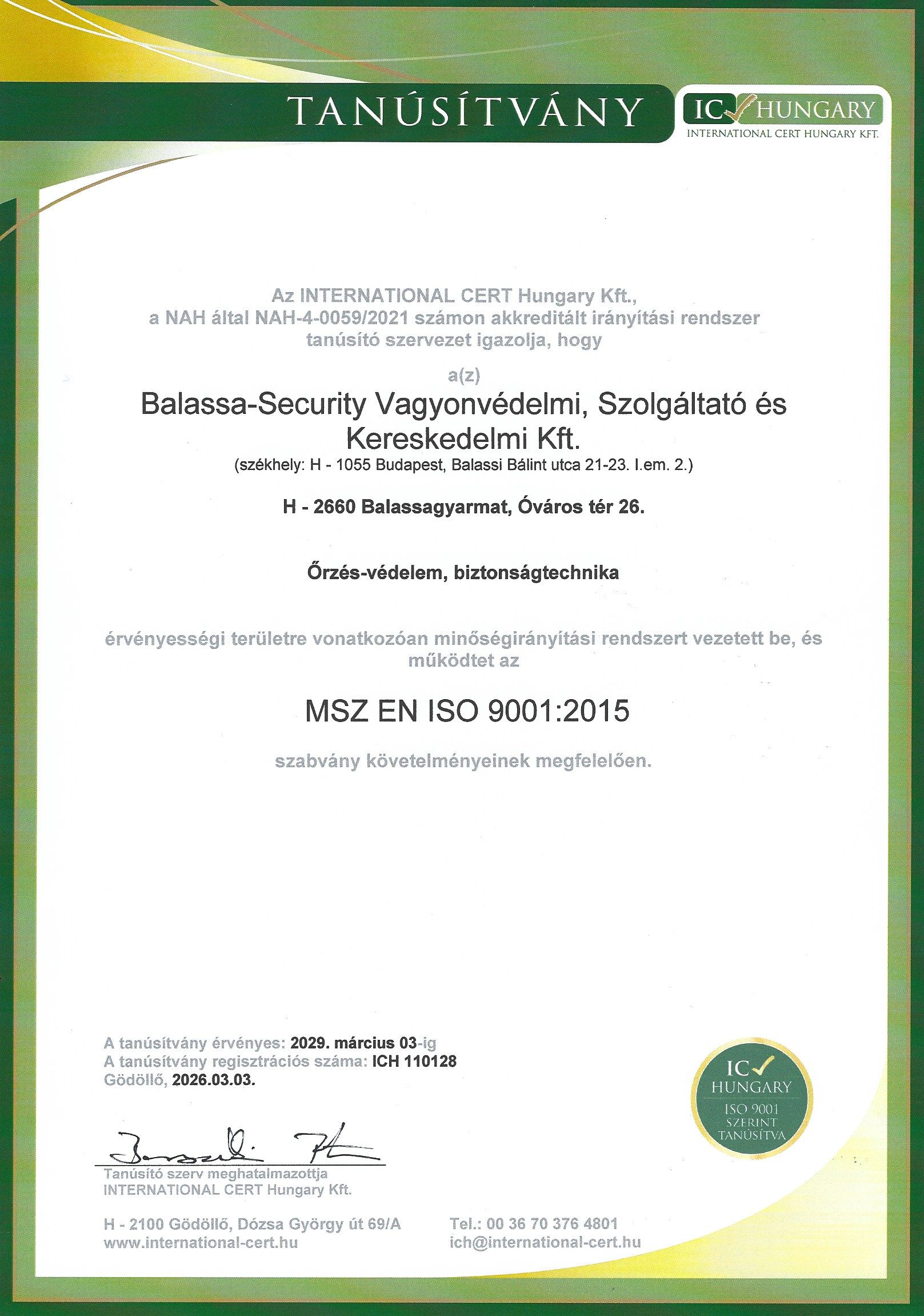 MSZ EN ISO 9001:2015